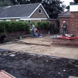 Shows area with edges set to new levels and also concreate  base for new conservatory.