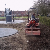 Piers with first pass with rotavator.