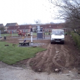 Now started to lay turf but will carry on prepping other side as we go, therefore leaving no marks.
